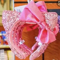 キティ　ユニバ　ピンク グリッター カチューシャ