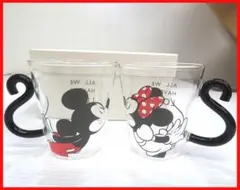 ミッキー＆ ミニー 耐熱ペアマグカップ 2点セット中古mマ-711