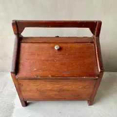 【USA vintage】木箱ソーイングボックス 小物入れ　アメリカ ビンテージ