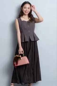 美品 JUSGLITTY ドッキングジャンスカワンピース