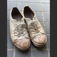 DIESELスニーカー　ダメージ加工風　ホワイトデニム