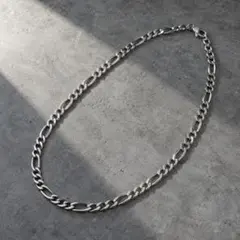 フィガロチェーン ネックレス 5mm 50cm メンズ ステンレス シルバー