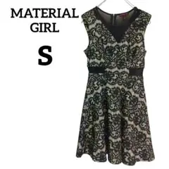 MATERIAL GIRL ノースリーブひざ丈ワンピース ブラック S