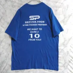 124　JERZEES　半袖Ｔシャツ　XL　青　バックプリント　US古着のサムネイル