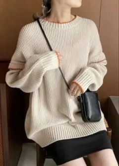 LOWRYS FARM ピコットアミプルオーバー　ベージュ