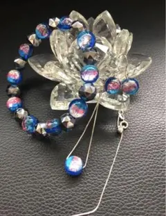 蓄光ホタルガラス＆テラヘルツ ネックレス シルバー925 ネックレス ピアス