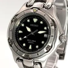 稼働品 セイコー スキューバ 200m 7N35-6030 黒 シェル文字盤