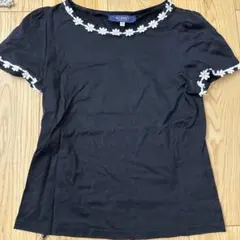 M'S GRACY 半袖Tシャツ カットソー フラワーモチーフ刺繍 黒 - メルカリ