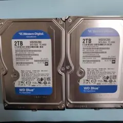 【新古品使用時間10時間以内】HDD 2TB 3.5インチ✕２個