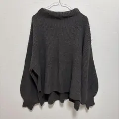 GRL ボトルネックニットトップス[cu215] チャコールグレー