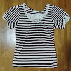 axes femme ボーダー レース 半袖カットソーのサムネイル