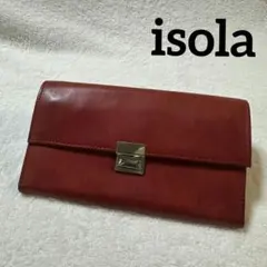 【未使用】isola アイソラ カリオカ ギャルソン 長財布 三段錠 レッドのサムネイル