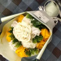 ソープフラワー イエロー系ブーケ 薔薇 インテリア 撮影用小物 花束 父の日
