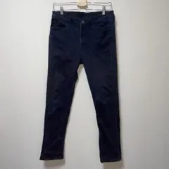 ブラック　スキニー　ストレッチ　カジュアル　シンプル　綿　L