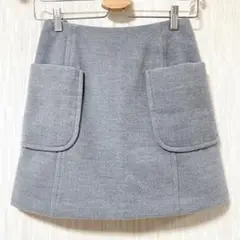 ポケット台形ミニスカートグレー大人清楚系ガーリー量産型地雷系韓国ストリート可愛い