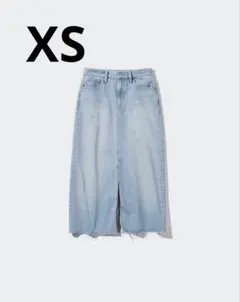 ユニクロ　デニム　ロングスカート　カットオフ
