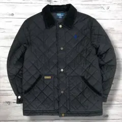 美品 ラルフローレン キルティングジャケット 刺繍ロゴ ブラック L 1932