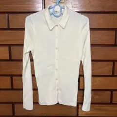 ユニクロ リブポロニットカーディガン 長袖 XL