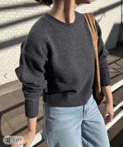 SLOBEIENA echecsクルーネックプルオーバー 　フリーサイズ