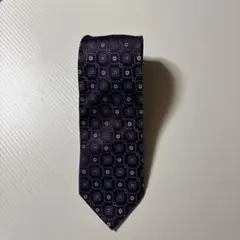 ピエール・カルダン 幾何学模様 ネクタイ 紫