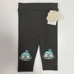 サンリオ ハンギョドン 膝 フェイス柄 レギンス パンツ ブラック 80