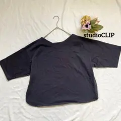 スタジオクリップ 半袖Tシャツ M ダークグレー コットン100 シンプルのサムネイル
