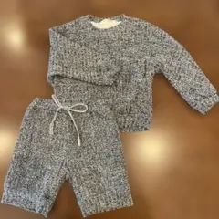 韓国洋服　ニット セットアップ グレー 裏起毛　男の子　女の子