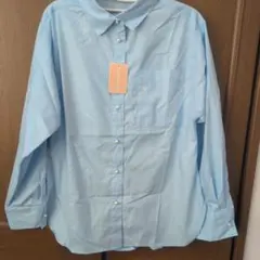 本日限定値下げ　パールボタン　ライトブルー　水色　長袖シャツ　レディース