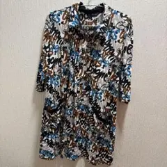 TOPYS総柄　襟付き　ポケット付き