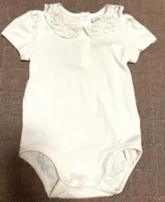 H&M ホワイト レース襟　70ロンパース 短袖