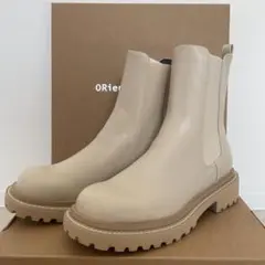 oriental Traffic スクエアトゥチェルシーブーツ 白 Lサイズ