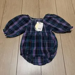 ベビー ロンパース チェック柄 70