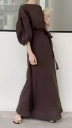 アパルトモン購入　2way Linen Madam Doress ブラウン　38 アパルトモン購入 2way Linen Madam Doress ブラウン 38 - メルカリ