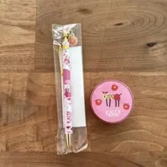 KALDI モモめえ　ボールペン　マスキングテープセット