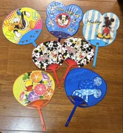 ディズニー キャラクター うちわ 7本セット　第一生命　ノベルティのサムネイル