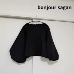 295.bonjour sagan ブラック　フリーサイズ　トップスのサムネイル