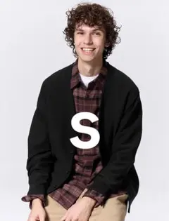 ウォッシャブルVネックカーディガン 黒　GU