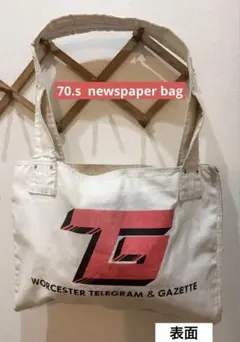 70s 実物　newspaper bag ニュースペーパーバッグ　ビンテージのサムネイル