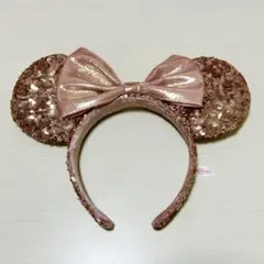 カチューシャ ミニーマウス ローズピンク スパンコールリボン ディズニーリゾート
