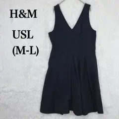 【エイチアンドエム】 スクエアネック USL(M-L相当)ブラック 重ね着 膝丈
