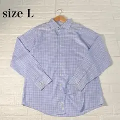 Brooks Brothers 346 BDチェックシャツ ノンアイロン青 L