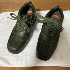 ダークグリーン カジュアルシューズ