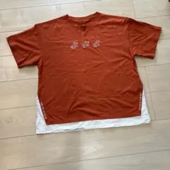 ⭐︎お値下げしました　graniph オレンジ Tシャツ M 動物刺繍
