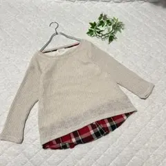 ナチュラルパレット【M】美品⭐️ニット　ベージュ　オシャレ　レイヤード　可愛い
