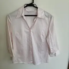 G.F. fashion creator ピンク 7分袖シャツ綿100%