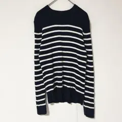 無印良品 シルク混ボーダーニット 【M】綿混 セーター 薄手 着回し