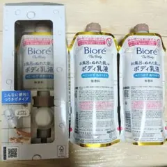 Biore Tha Body　お風呂でぬれた肌に使う　ボディ乳液　無香料　３個のサムネイル