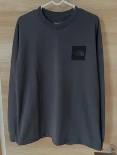 美品　ノース・フェイス　メンズ　長袖Tシャツ アウトドア　スクエアロゴ
