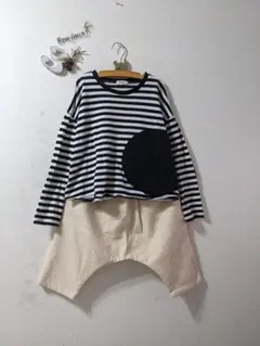 frankygrow ボーダーカットソーLL