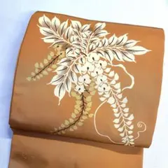 名古屋帯　塩瀬　藤　正絹　着物　104tz